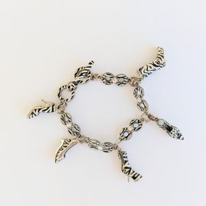 ZEBRA PRINT SHOE CHARM BRACELET